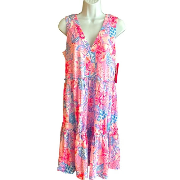 Lilly Pulitzer Dresses & Skirts - Lilly Pulitzer |' Tiered Swing Dress Pink Isle Snappy Turtle Size S NWT
